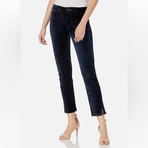 Paige Blue Velvet Cropped Pants
